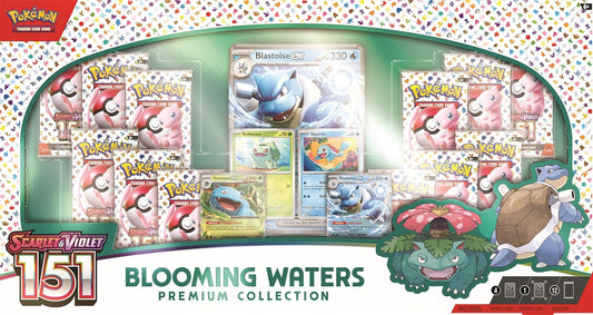 Pokémon TCG: Blooming Waters 151 Premium Collection (English)– ¡Domina el Juego con Venusaur ex y Blastoise ex!